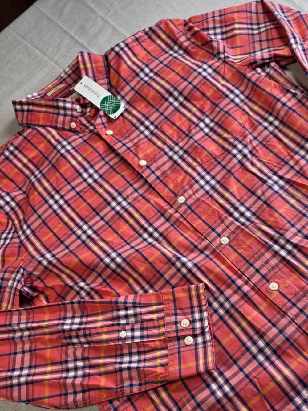 NWTs Mens Hawker Rye Stretch Slim Fit Plaid Button Down Shirt (Large)